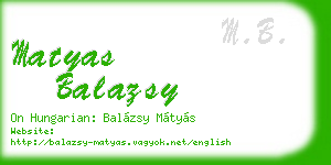 matyas balazsy business card