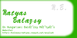 matyas balazsy business card